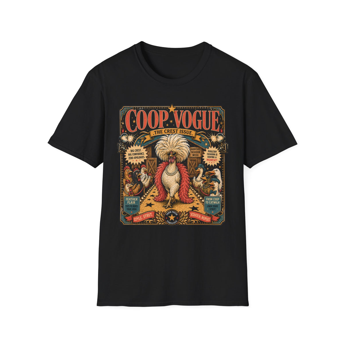 Coop Vogue Barnyard Fashion Week Polish Chicken T-Shirt