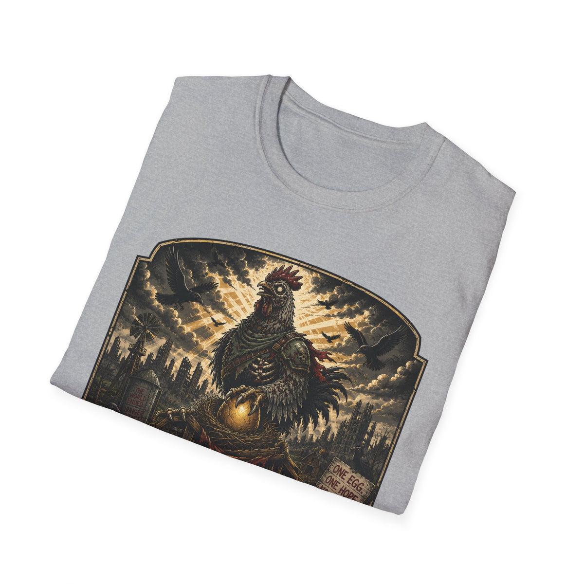 Protect the Last Egg T-Shirt — Undead Guardian Hen Zombie Chicken Tee