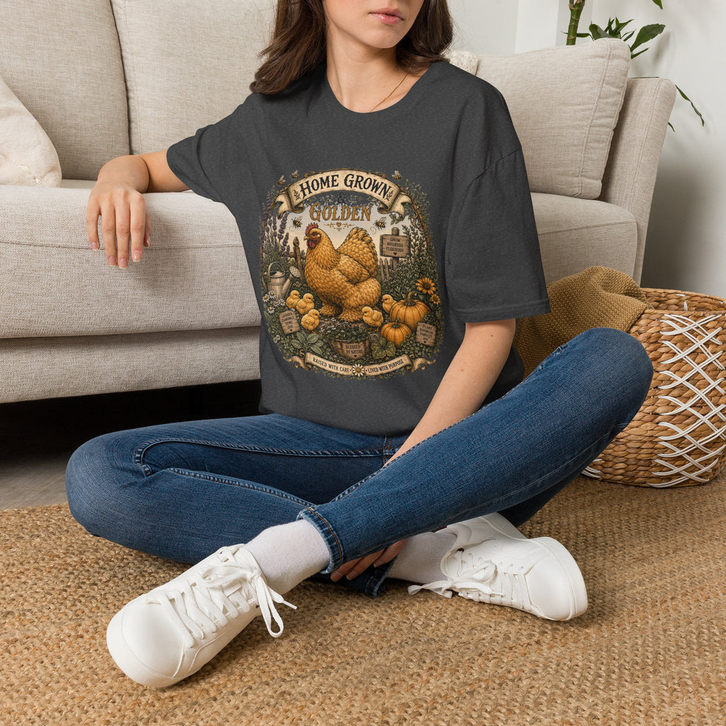 Home Grown and Golden Cochin T-Shirt — Garden Hen & Chicks Tee
