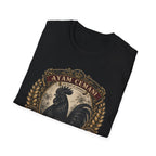 Ayam Cemani Heritage Badge T-Shirt — Rare All-Black Rooster Graphic Tee