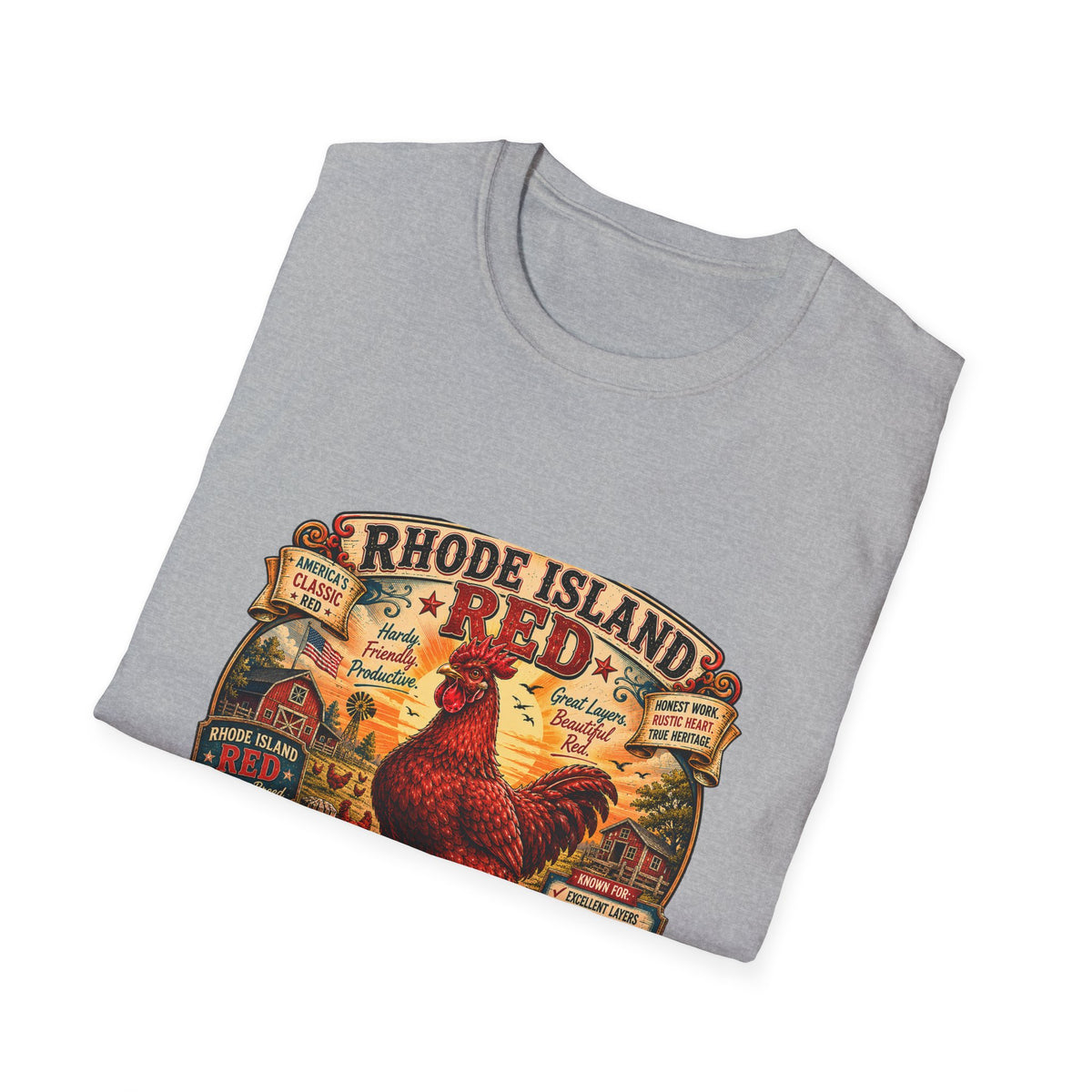 America's Classic Red T-Shirt — Vintage Rhode Island Red Label Tee