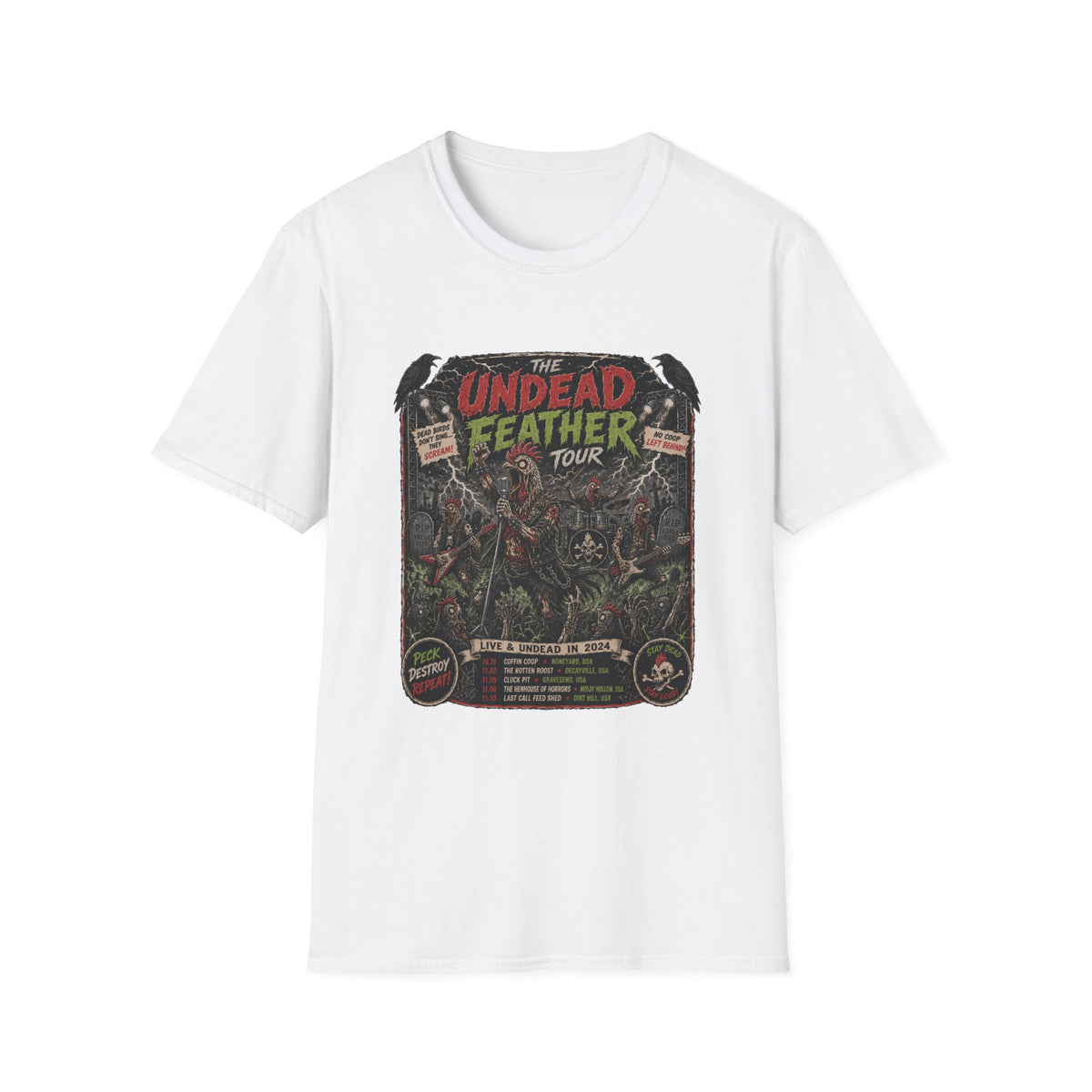 Undead Feather Tour Zombie Chicken T-shirt, photo 2