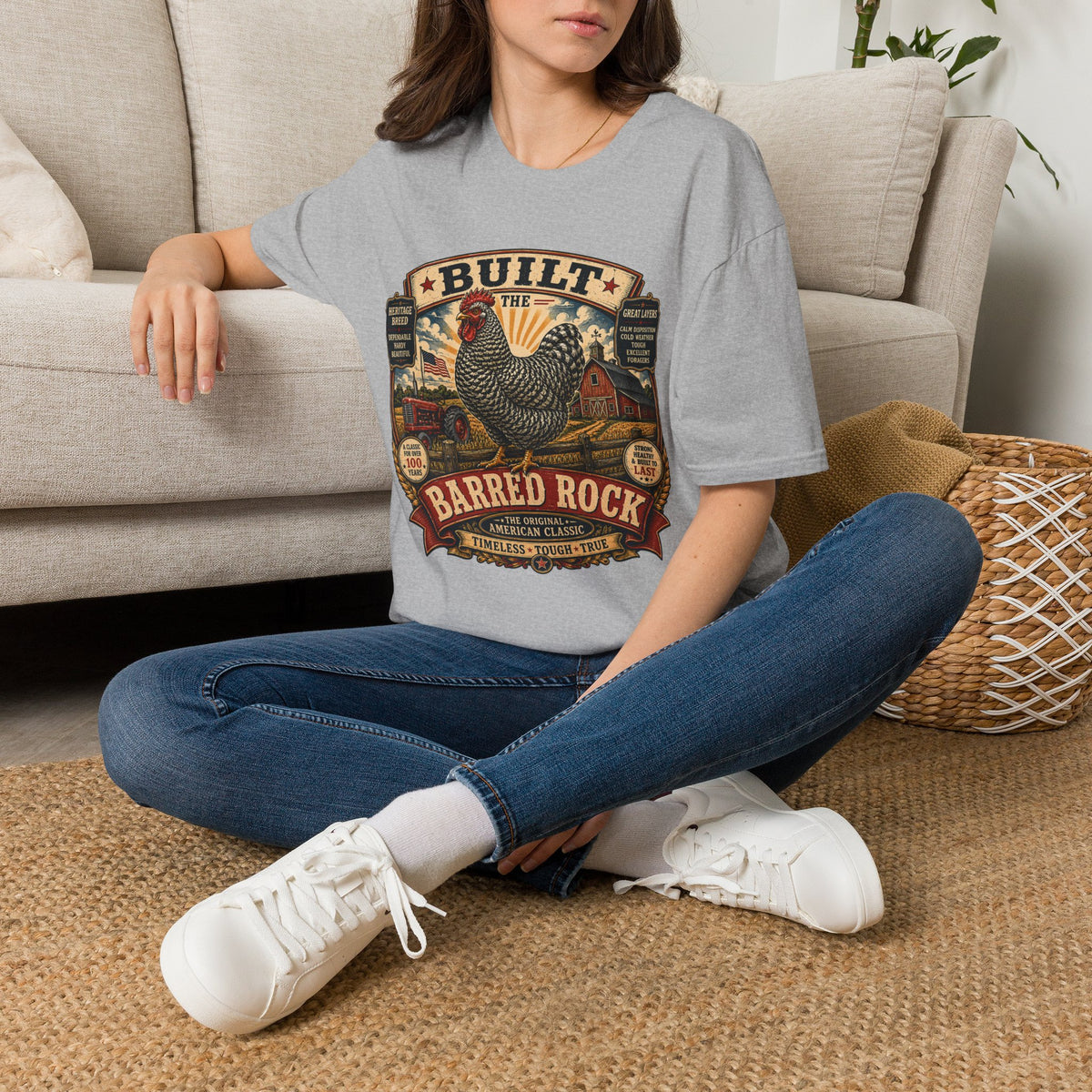 Barred Rock Heritage Farm T-Shirt — Original American Classic Rooster Tee