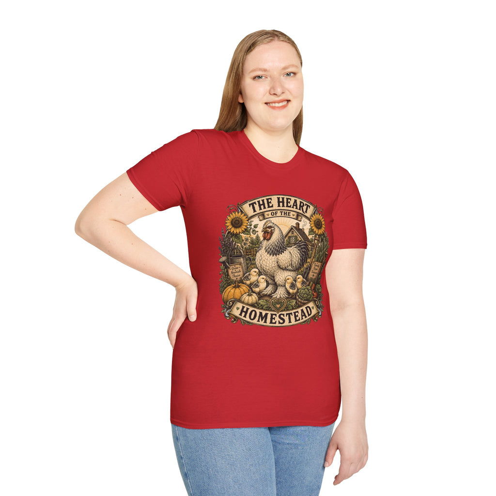 The Heart of the Homestead Brahma T-Shirt — Hen & Chicks Farmhouse Graphic Tee