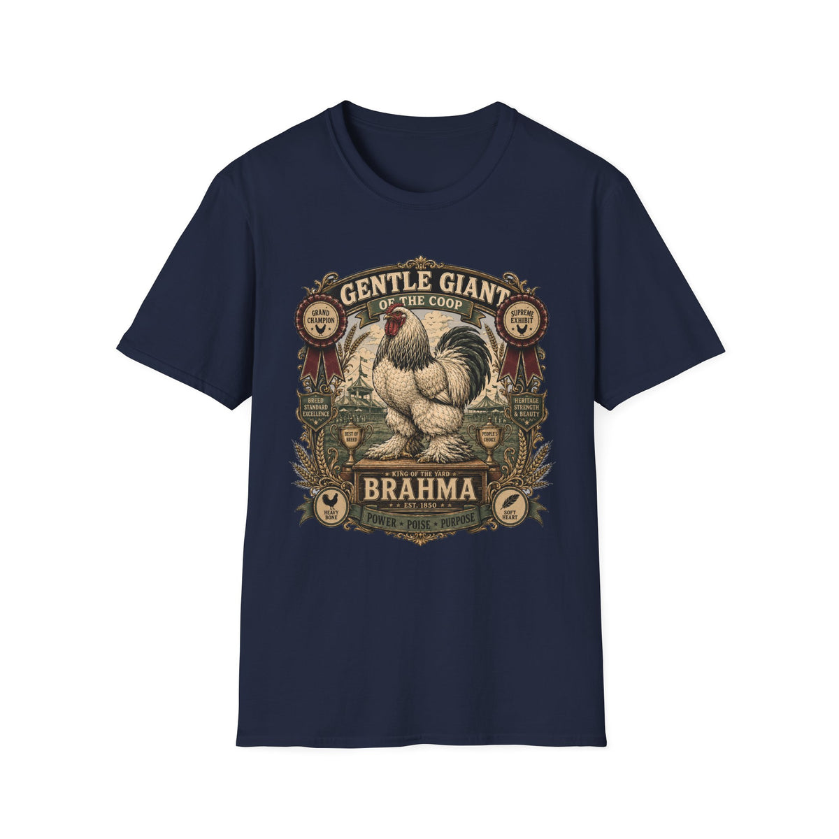 Gentle Giant Heritage Brahma T-Shirt — Prize Rooster Badge Tee