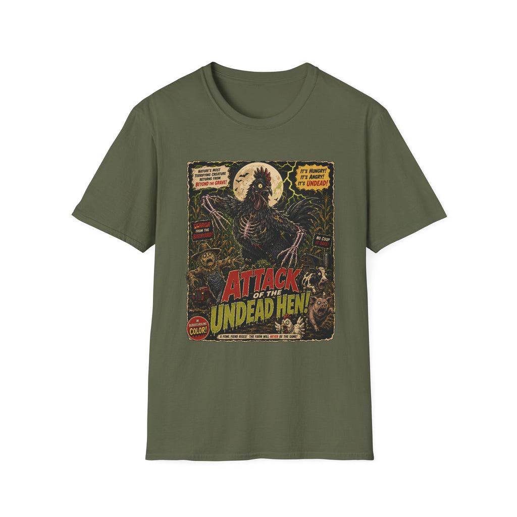 Attack of the Undead Hen Zombie Chicken T-shirt, photo 6