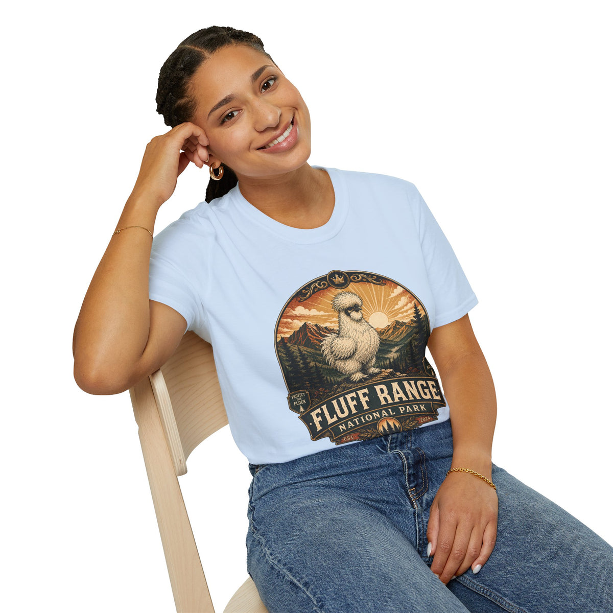 Fluff Range National Park Silkie T-Shirt — Vintage Park Badge Tee