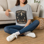 Night Shift Supervisor Ayam Cemani T-Shirt — Graveyard Rooster Graphic Tee