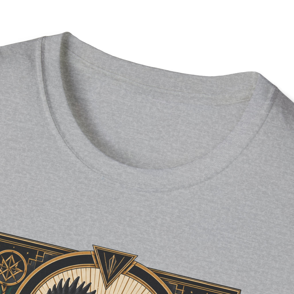 The Black Crown Ayam Cemani T-Shirt — Art Deco Rooster Graphic Tee