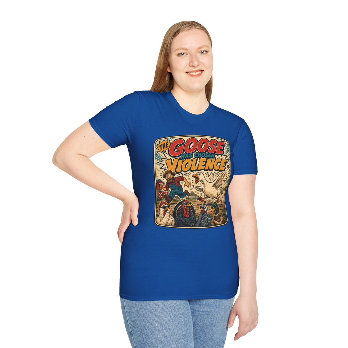 The Goose Has Chosen Violence T-Shirt — Funny Farmyard Chaos Tee