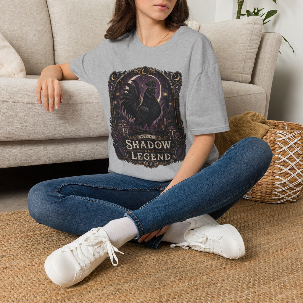 Shadow and Legend Ayam Cemani T-Shirt — Gothic Emblem Rooster Tee
