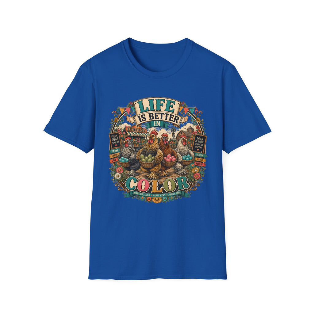 Colorful Farm Festival Easter Egger T-Shirt — Life is Better in Color Tee