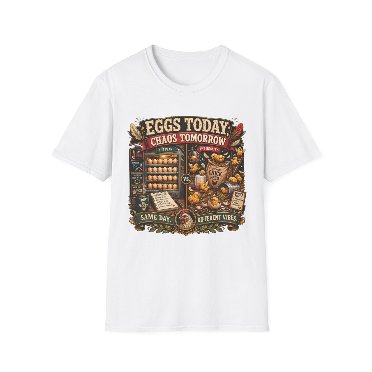 Eggs Today Chaos Tomorrow Hatching T-shirt, photo 2
