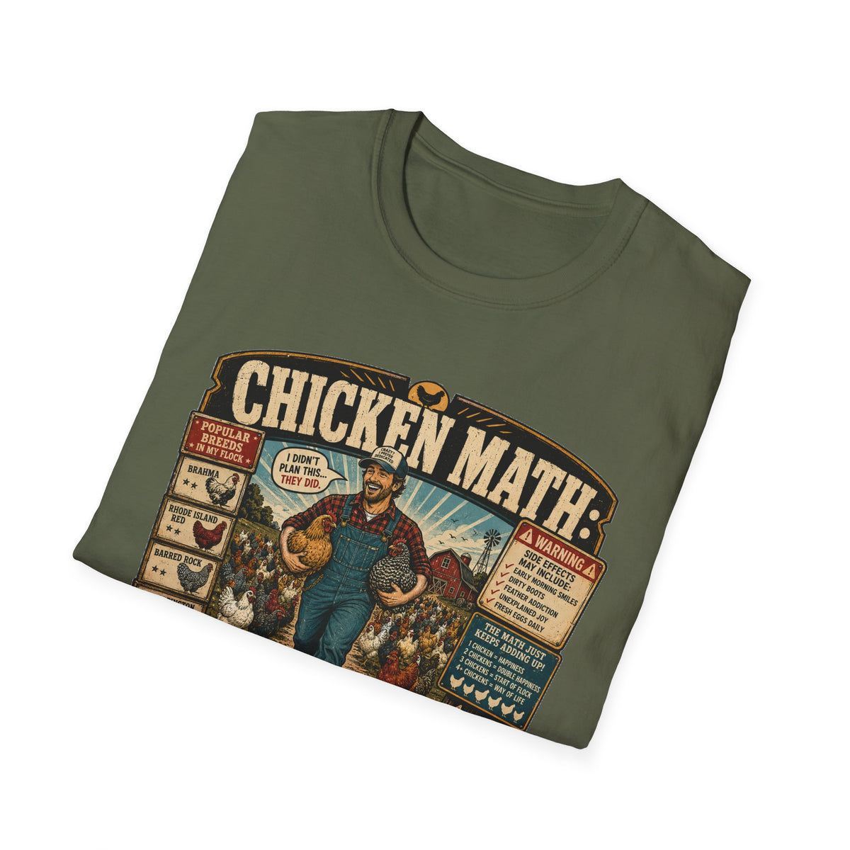 Chicken Math Farm Fun T-Shirt — Popular Breeds In My Flock Tee
