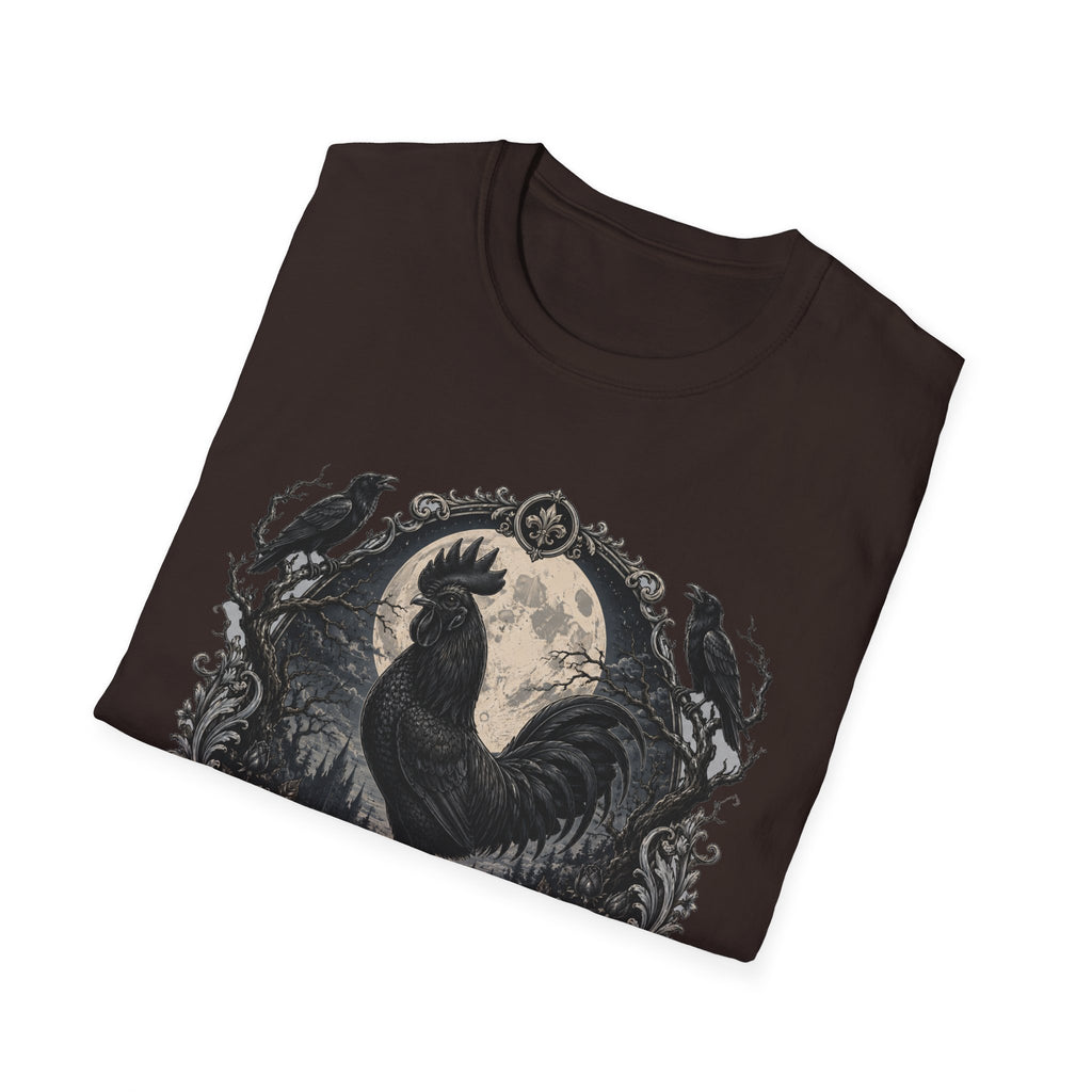 The Midnight Monarch Ayam Cemani T-Shirt — Moonlit Rooster Graphic Tee