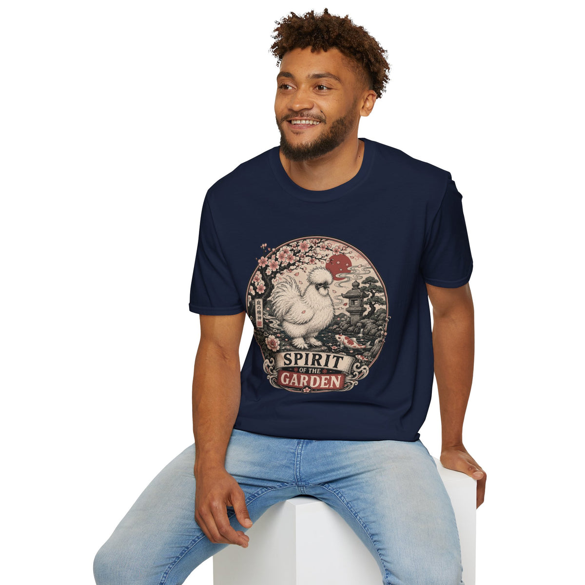 Blossom Garden Silkie T-Shirt — Japanese Woodblock Hen Tee