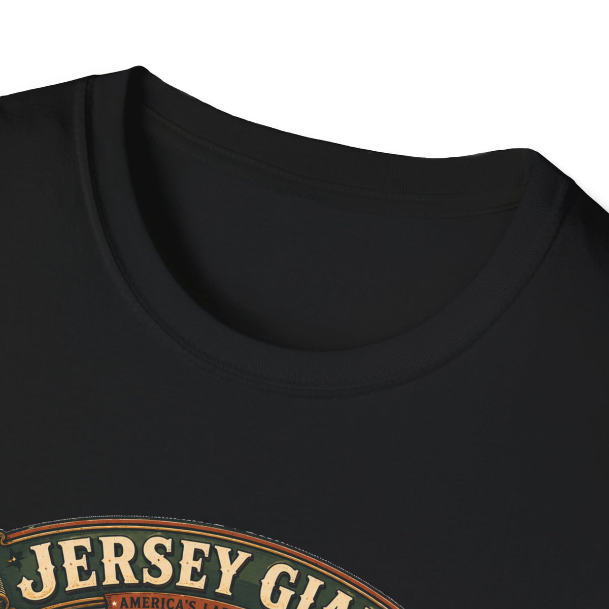 Jersey Giant Heritage Badge T-Shirt — America's Largest Breed Rooster Tee
