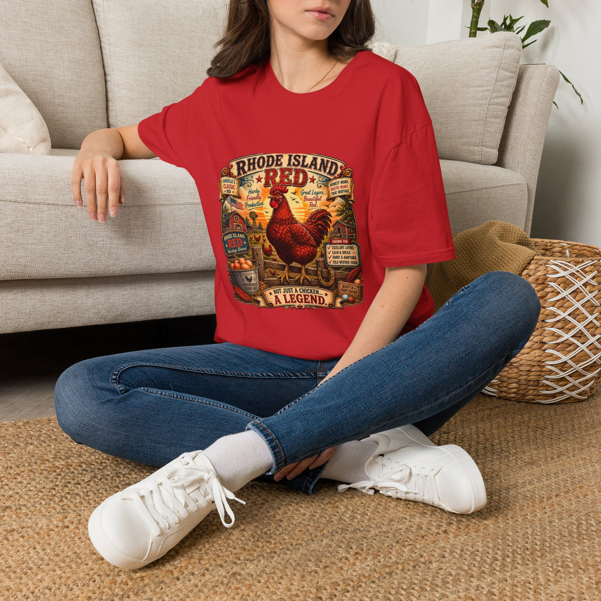 America's Classic Red T-Shirt — Vintage Rhode Island Red Label Tee