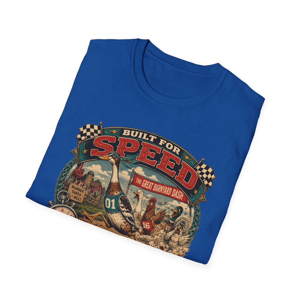 Built for Speed Barnyard Dash Indian Runner T-Shirt — Designed for Chaos Tee