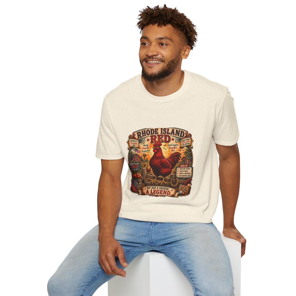 America's Classic Red T-Shirt — Vintage Rhode Island Red Label Tee