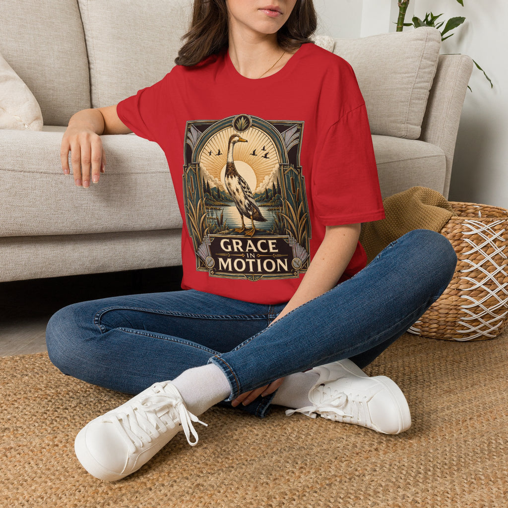 Grace in Motion Indian Runner T-Shirt — Elegant Duck Portrait Tee