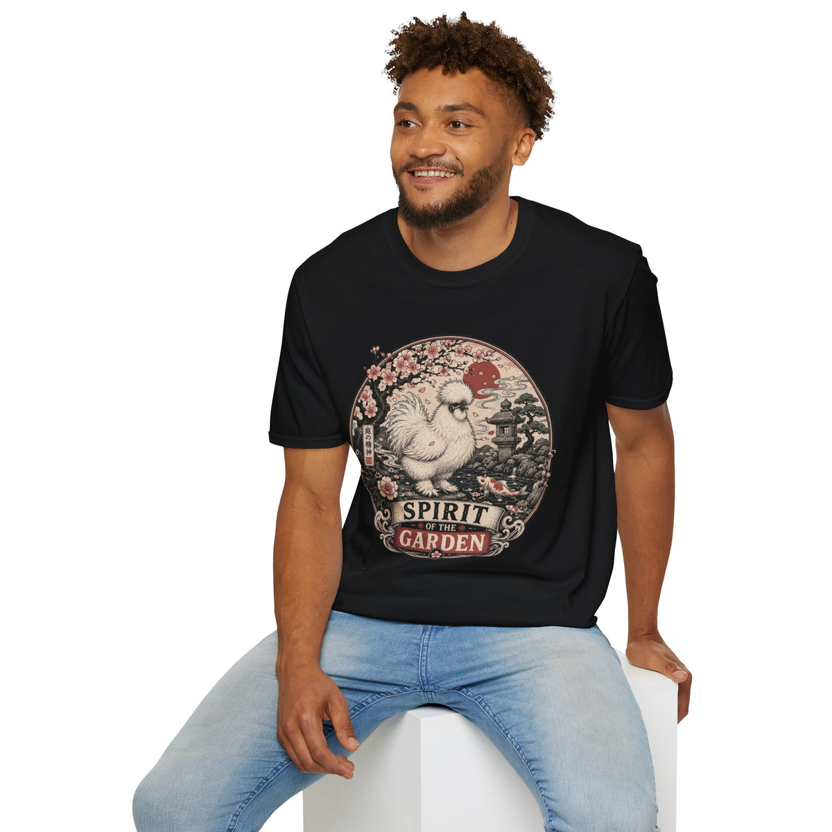 Blossom Garden Silkie T-Shirt — Japanese Woodblock Hen Tee