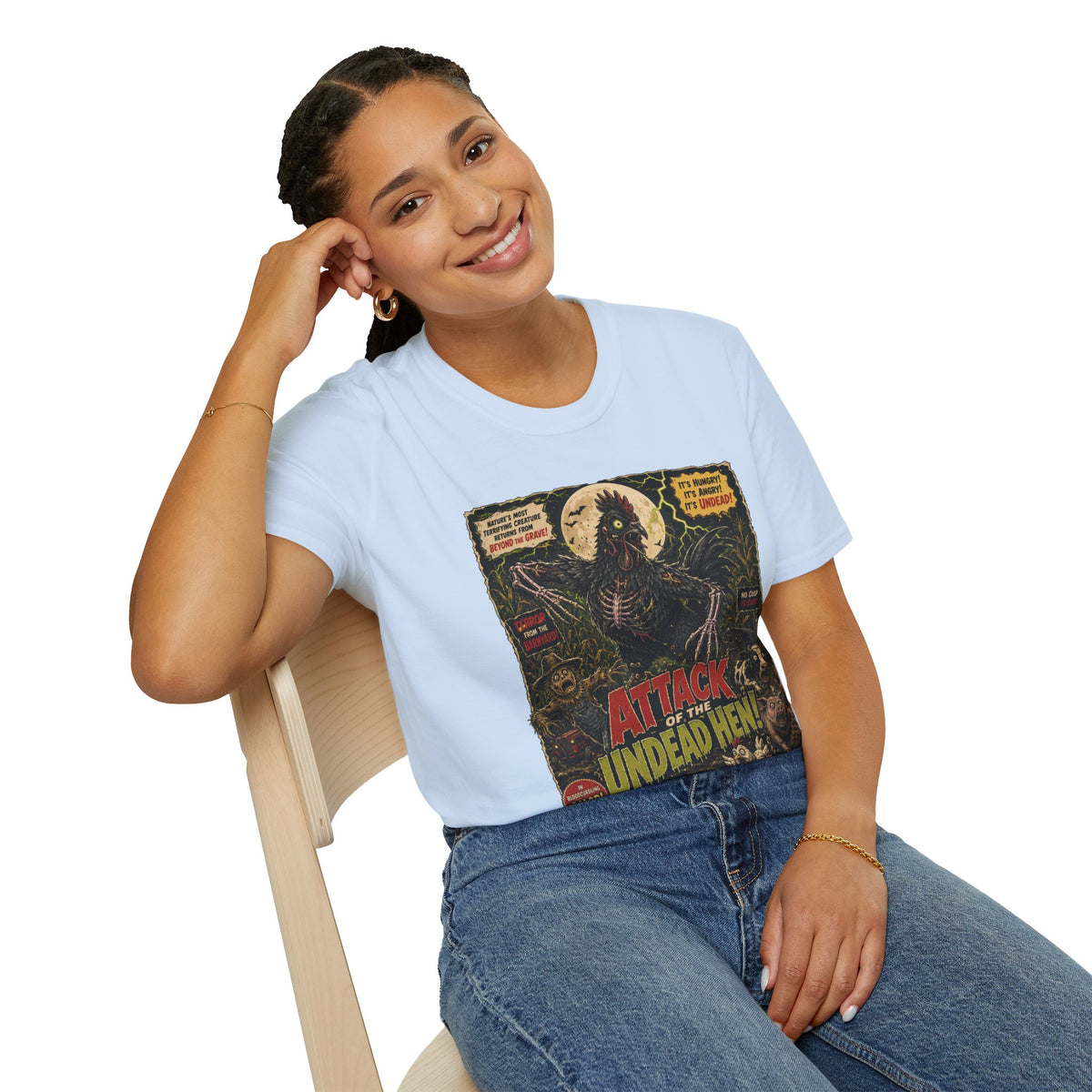 Attack of the Undead Hen T-Shirt — Zombie Chicken Halloween Tee