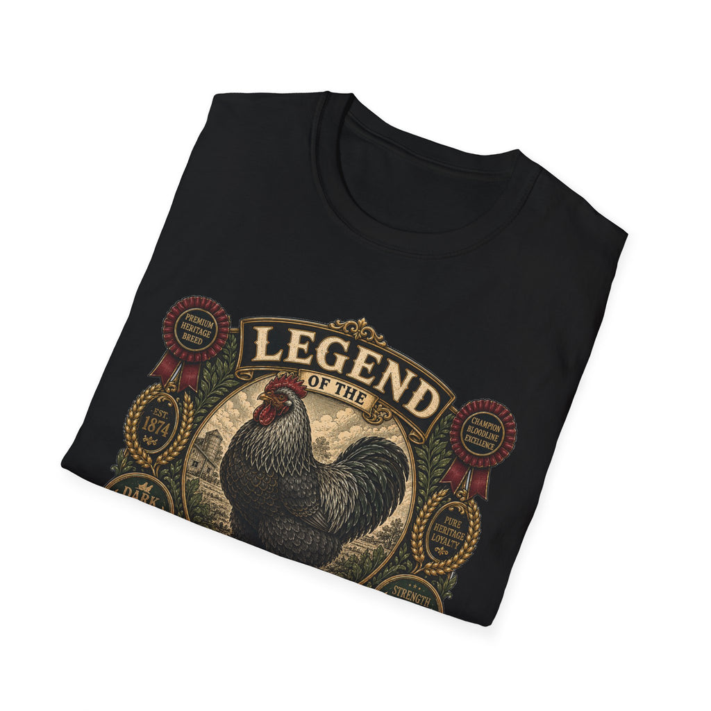 Legend of the Barnyard Dark Brahma T-Shirt — Vintage Rooster Label Tee