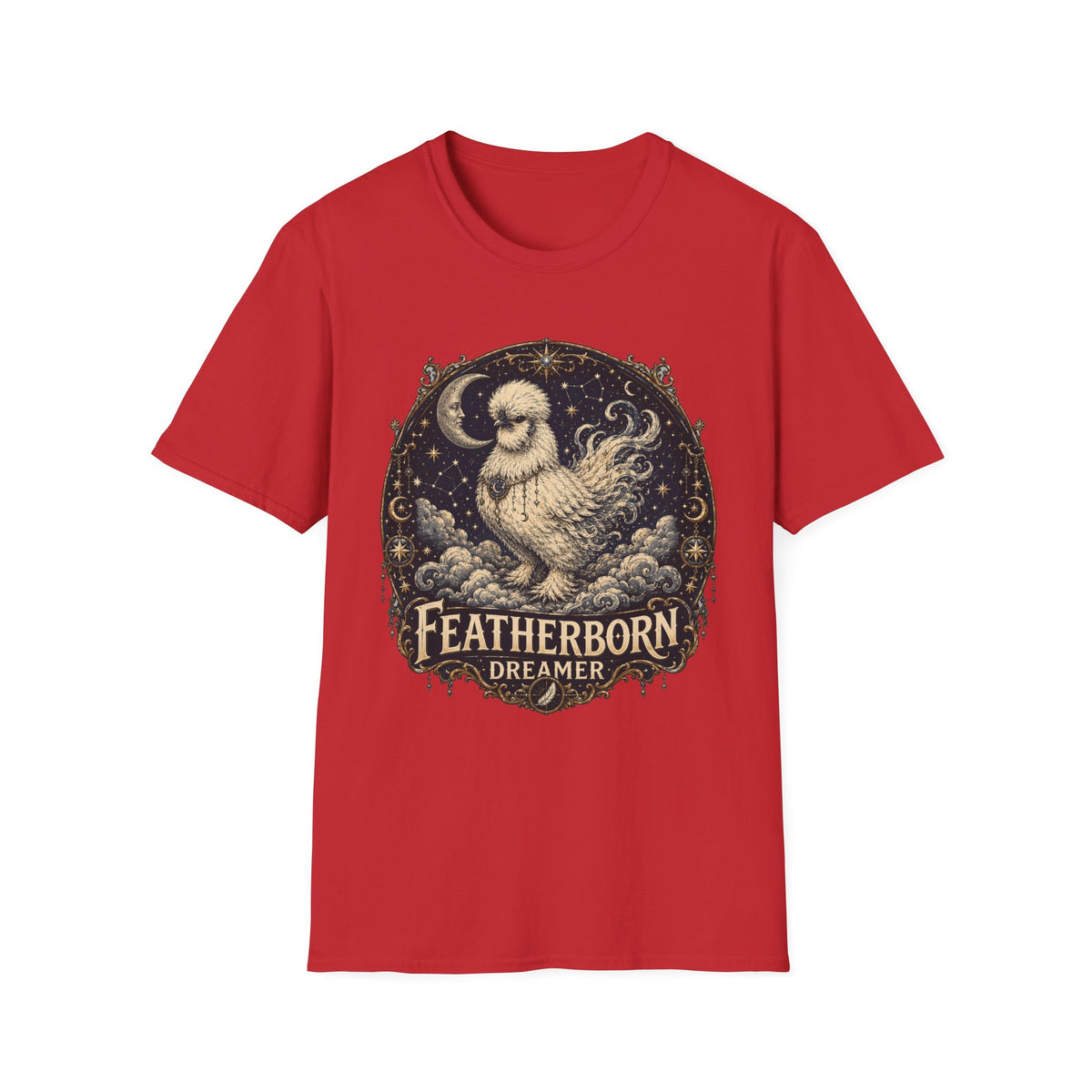 Featherborn Dreamer Silkie T-Shirt — Celestial Moonlit Hen Tee