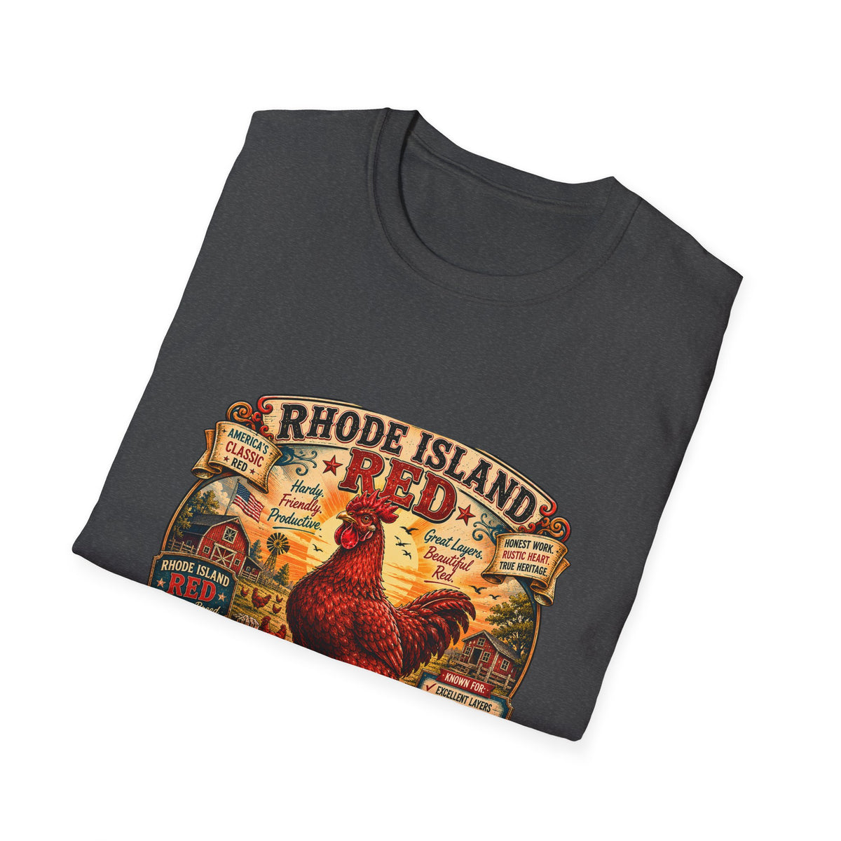 America's Classic Red T-Shirt — Vintage Rhode Island Red Label Tee