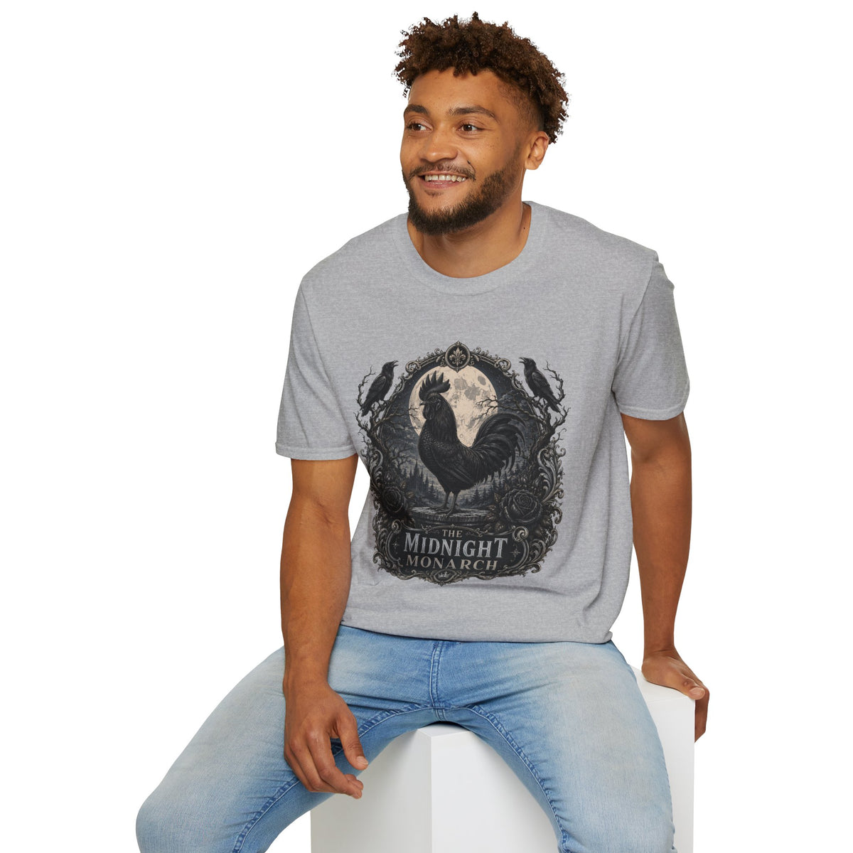 The Midnight Monarch Ayam Cemani T-Shirt — Moonlit Rooster Graphic Tee