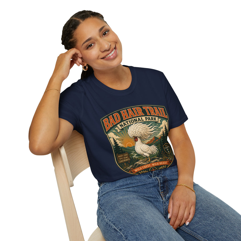Bad Hair Trail Adventure Badge Polish Chicken T-Shirt