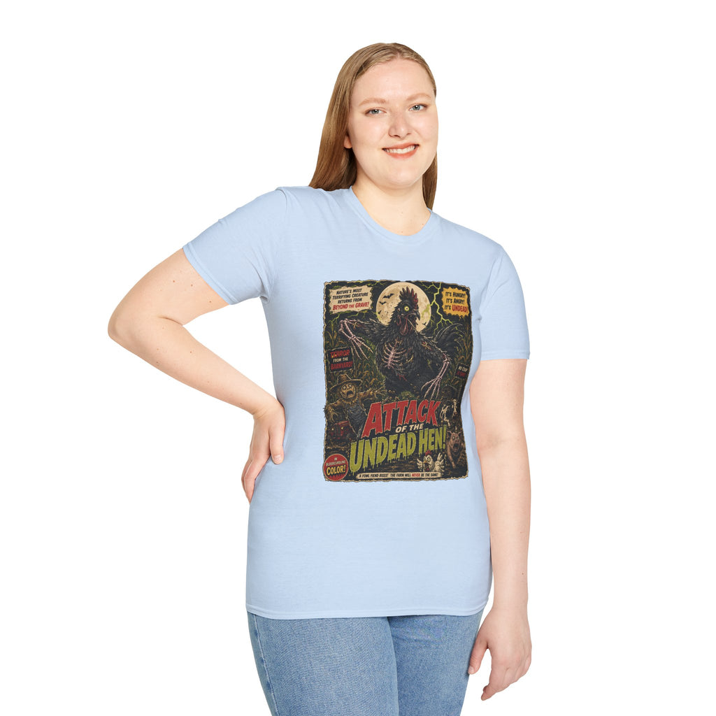 Attack of the Undead Hen T-Shirt — Zombie Chicken Halloween Tee