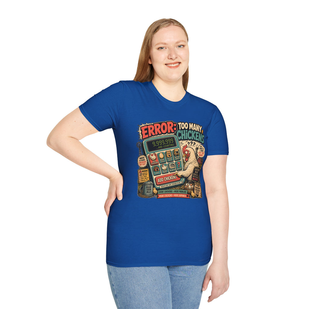 Too Many Chickens Error T-Shirt — Chicken Math Calculator Tee