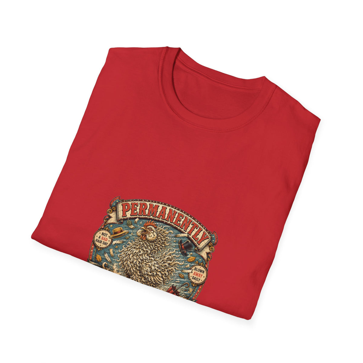 Permanently Windswept Frizzle T-Shirt — Curly Feather Novelty Tee