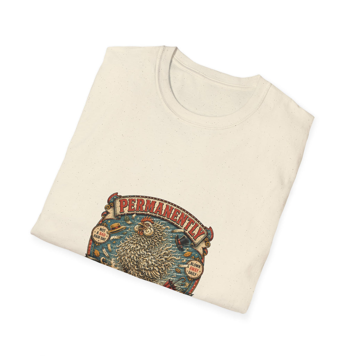 Permanently Windswept Frizzle T-Shirt — Curly Feather Novelty Tee