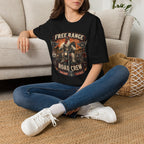 Free Range Road Crew Brahma T-Shirt — Biker Rooster Graphic Tee