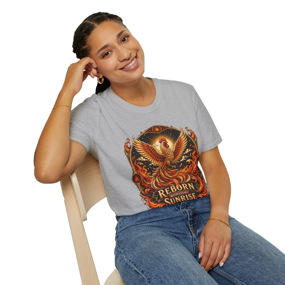 Rise With the Sun Rhode Island Red T-Shirt — Phoenix Rooster Tee