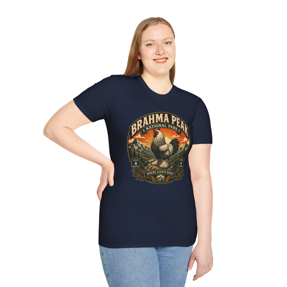 Brahma Peak National Park Brahma T-Shirt — Majestic Mountain Rooster Tee