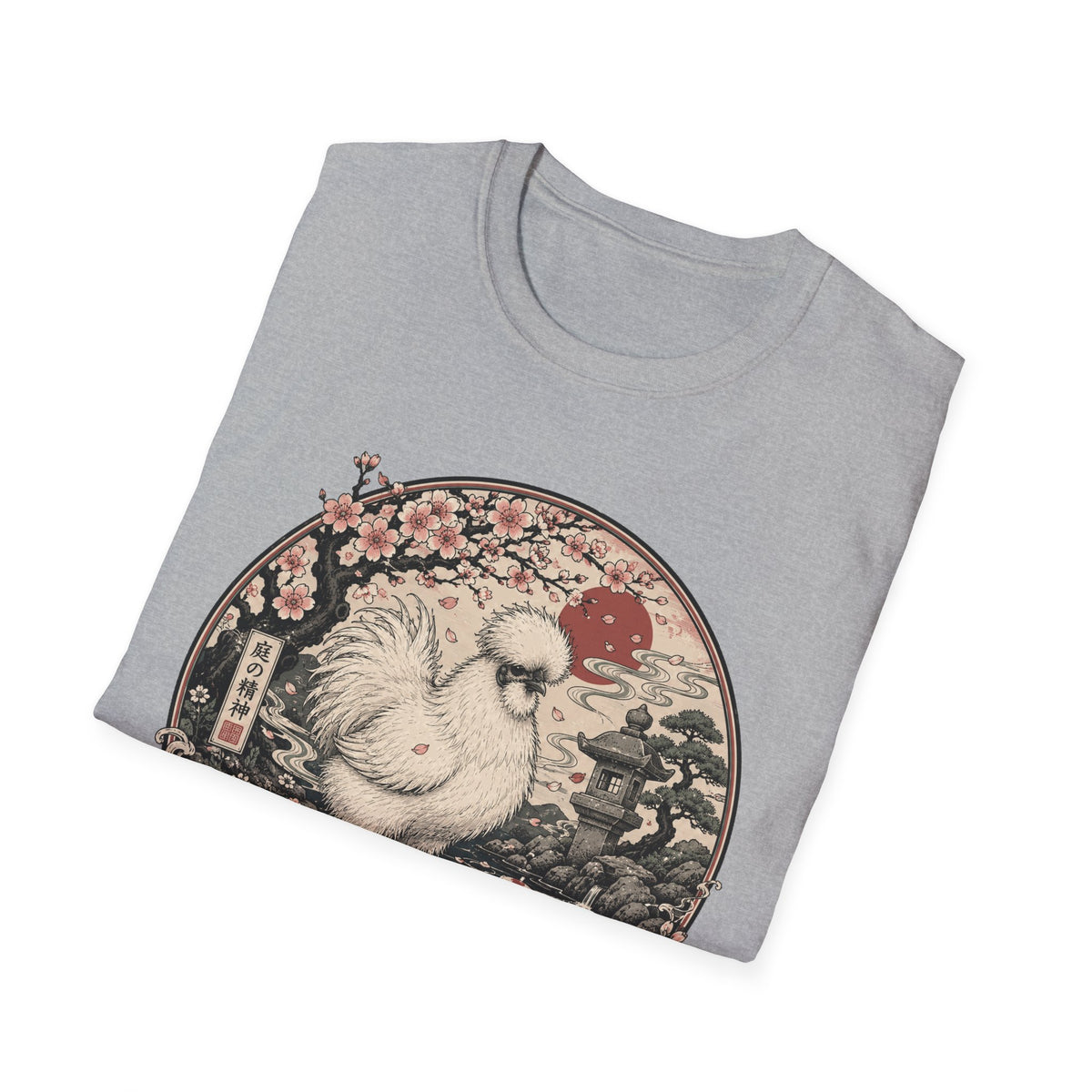 Blossom Garden Silkie T-Shirt — Japanese Woodblock Hen Tee