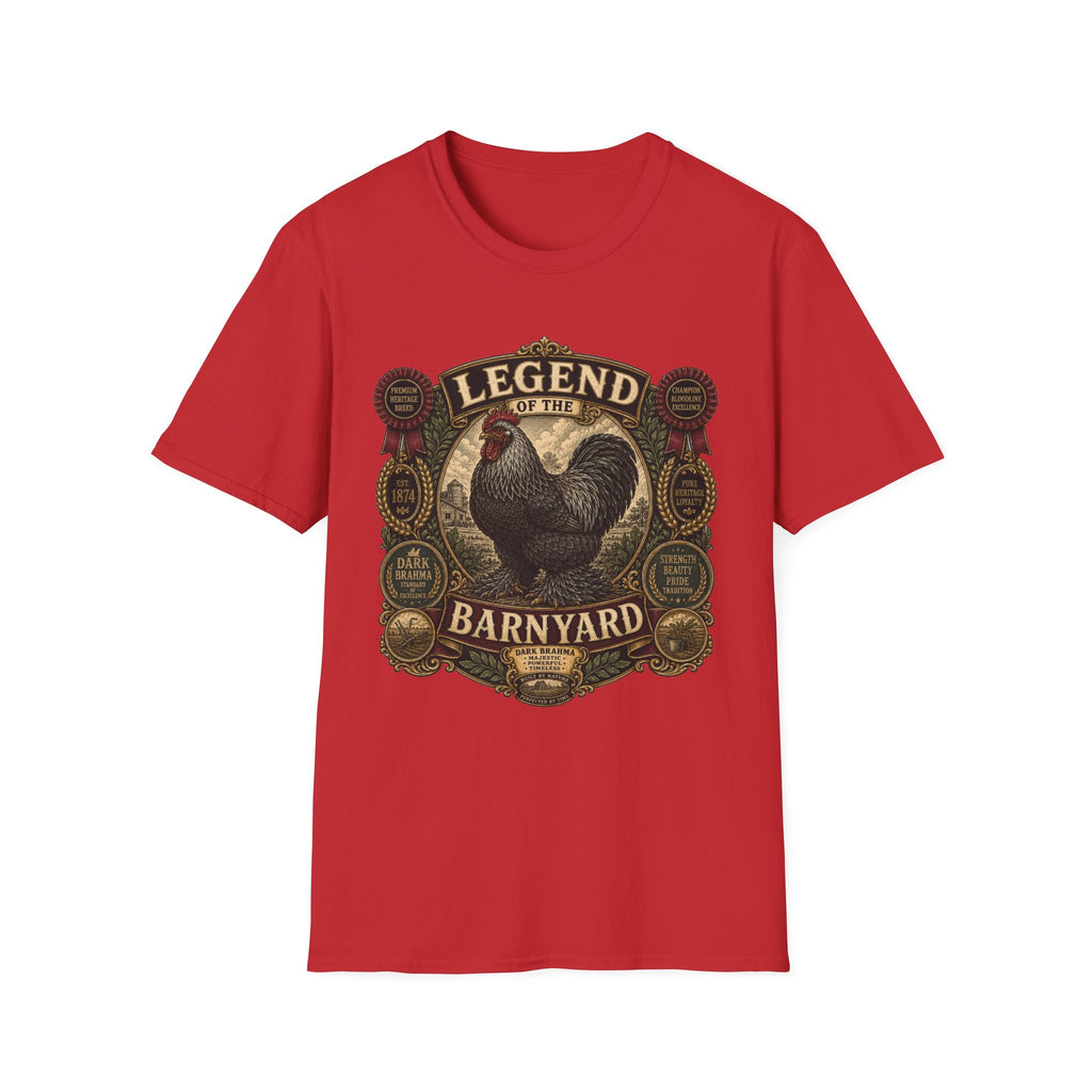 Legend of the Barnyard Dark Brahma T-Shirt — Vintage Rooster Label Tee