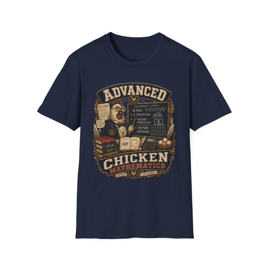 Advanced Chicken Mathematics T-Shirt — 19 More Chickens Formula Tee