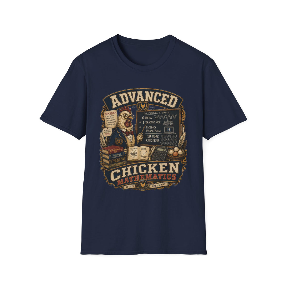 Advanced Chicken Mathematics T-Shirt — 19 More Chickens Formula Tee