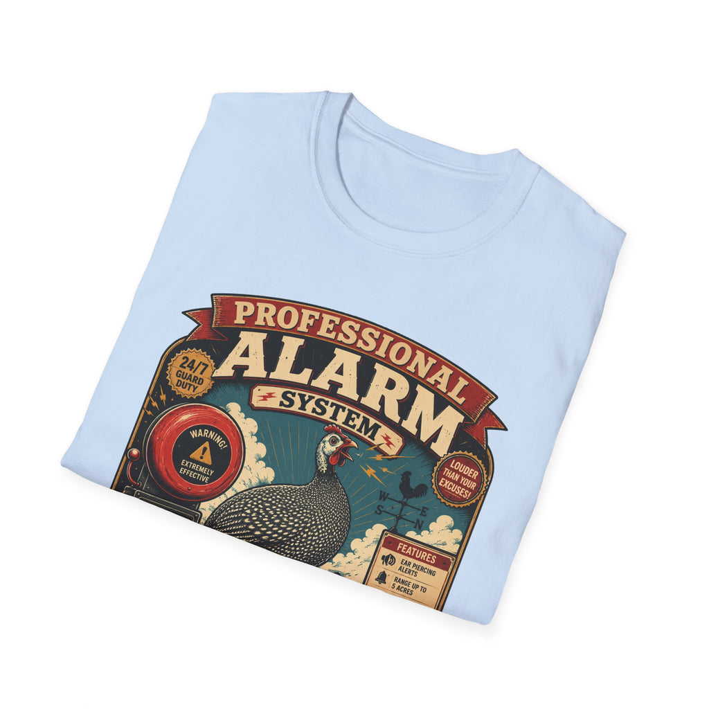 Professional Alarm System Guinea Fowl T-Shirt — Batteries Not Required Tee
