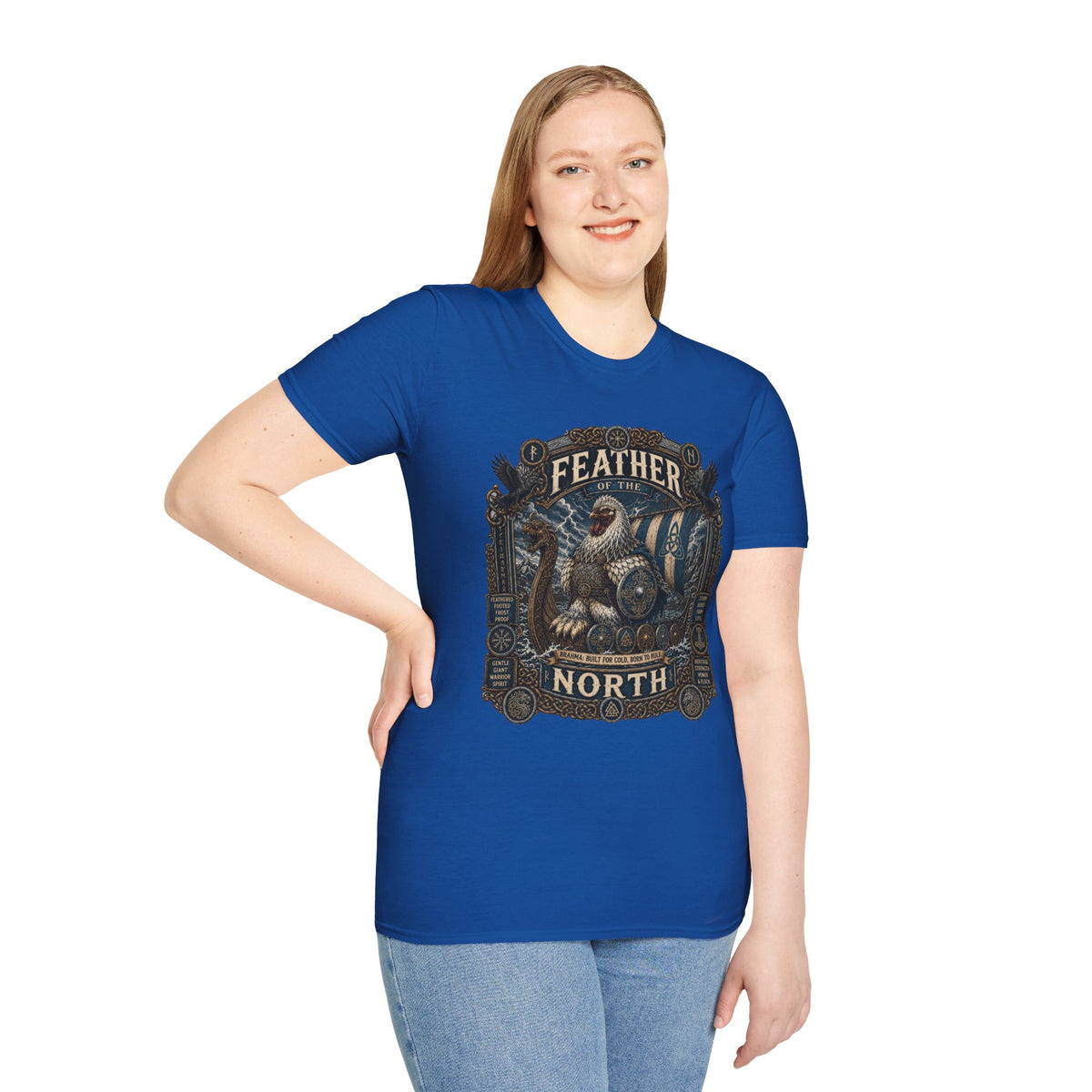 Feather of the North Brahma T-Shirt — Nordic Warrior Rooster Tee