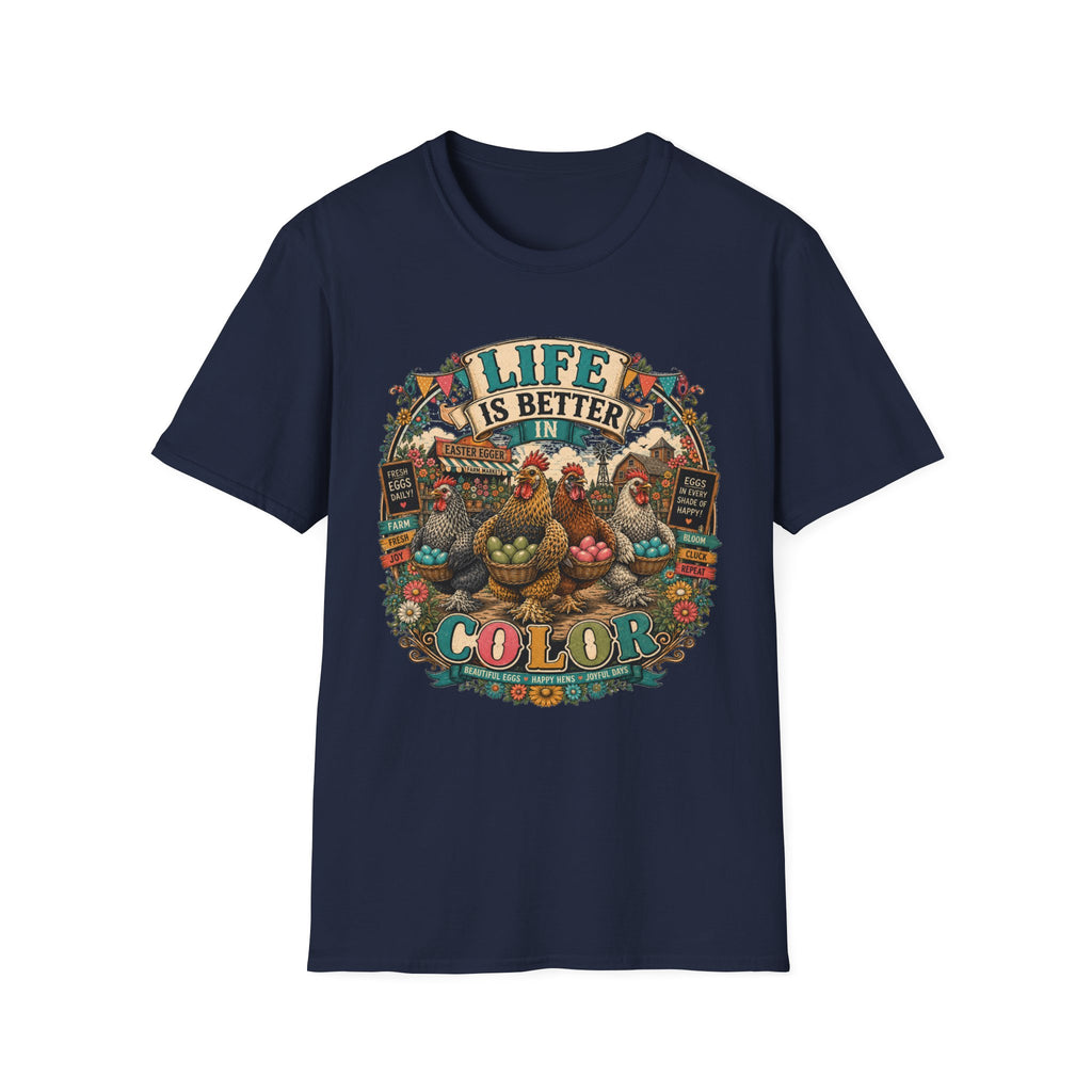 Colorful Farm Festival Easter Egger T-Shirt — Life is Better in Color Tee