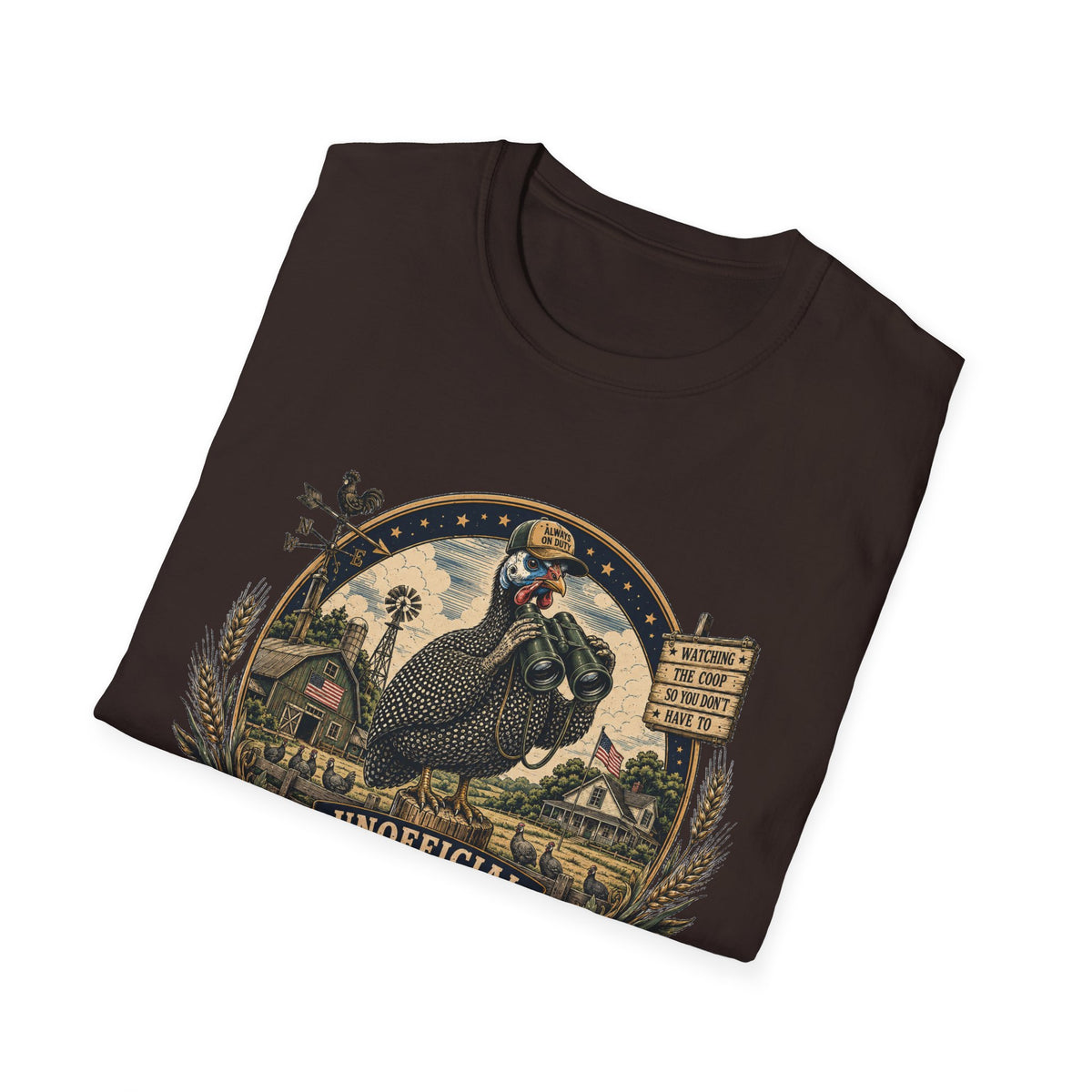 Guinea Fowl Neighborhood Watch T-Shirt — Watching The Coop So You Don't Have To Tee