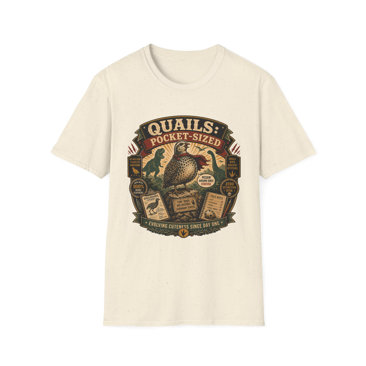 Quailasaurus T-Shirt — The Legendary Mini Dino Quail Graphic Tee