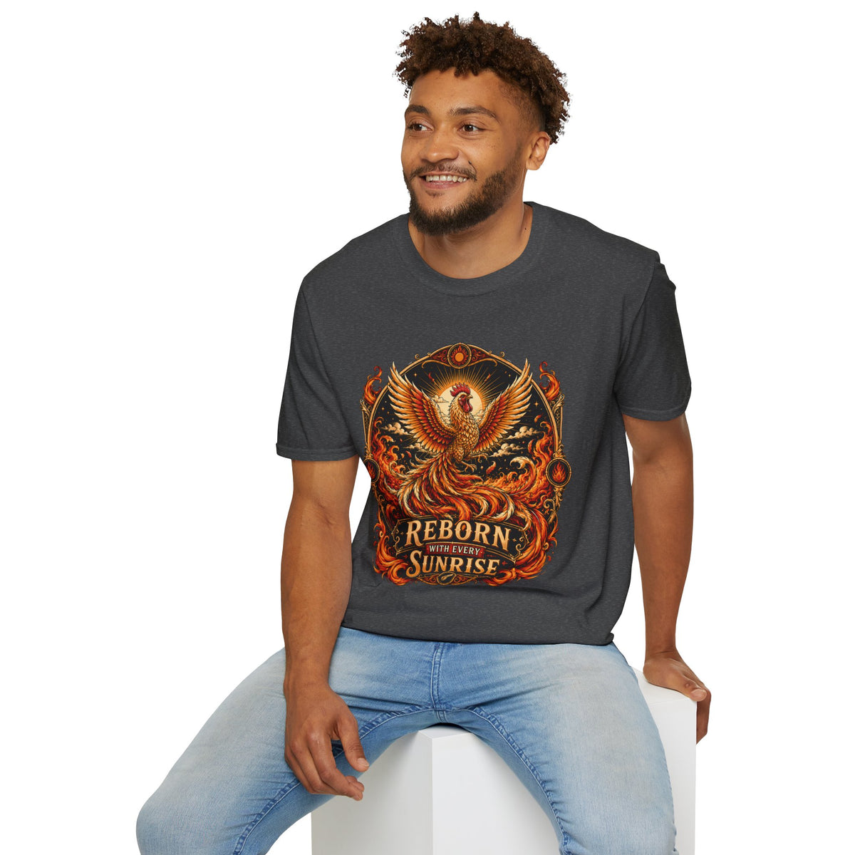Rise With the Sun Rhode Island Red T-Shirt — Phoenix Rooster Tee