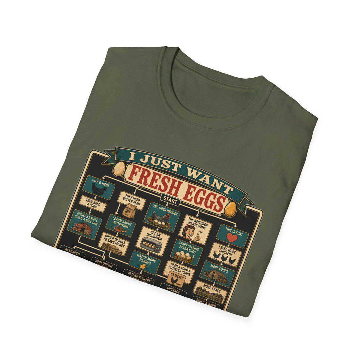 I Just Want Fresh Eggs T-Shirt — It Escalated Quickly Graphic Tee